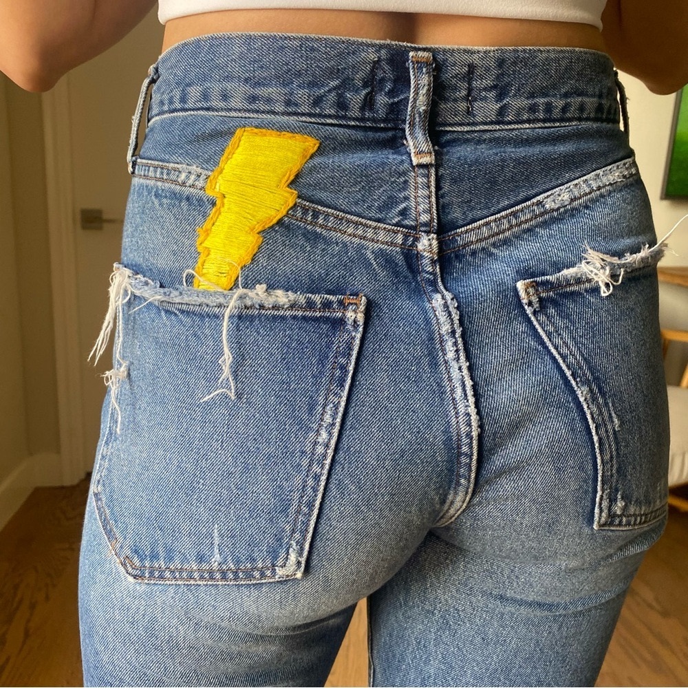 AGOLDE Feel Good Jeans with Customized Lightning Bolt ⚡️